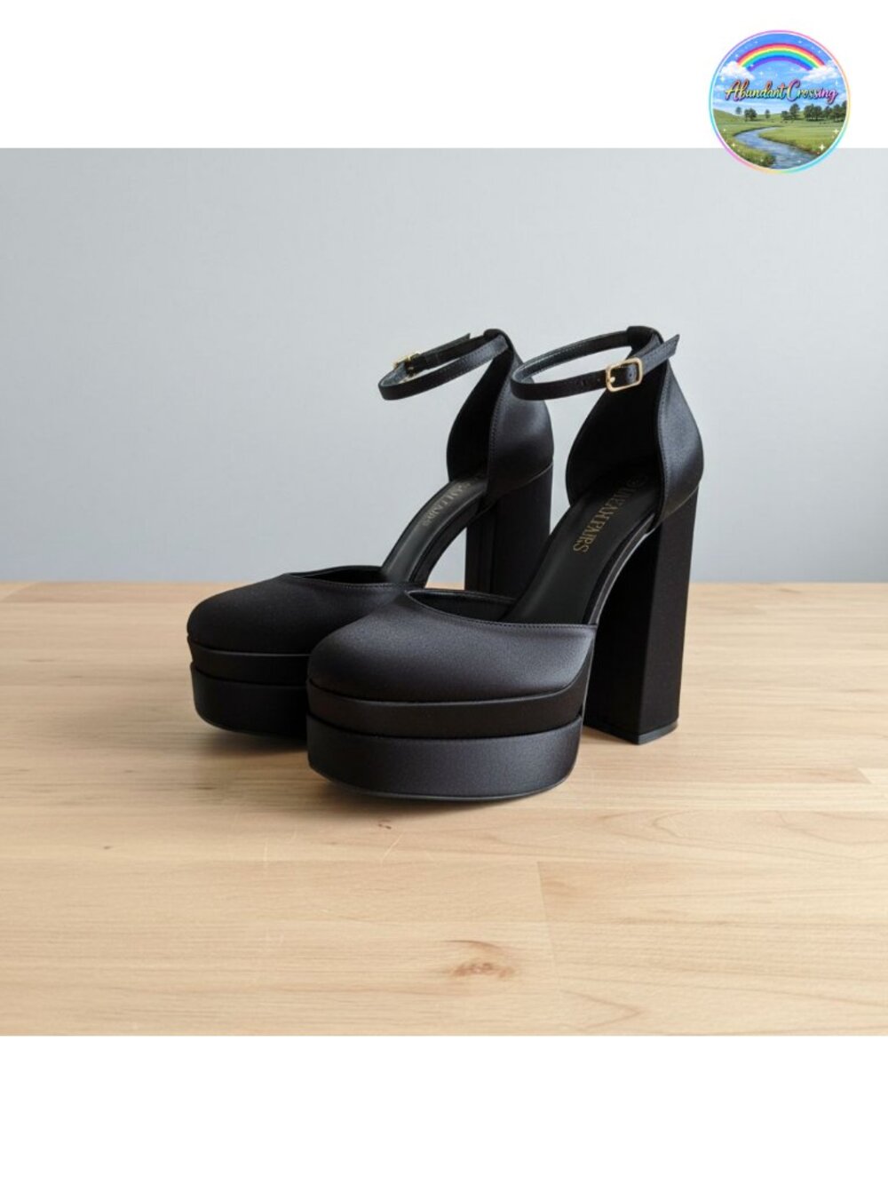 Women's 5.5in Platform Closed Toe Heels Ankle Strap Block Heel Pumps